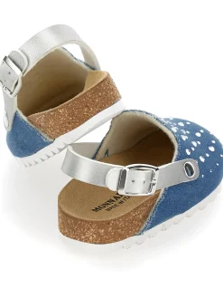 Sabot jeans con strass