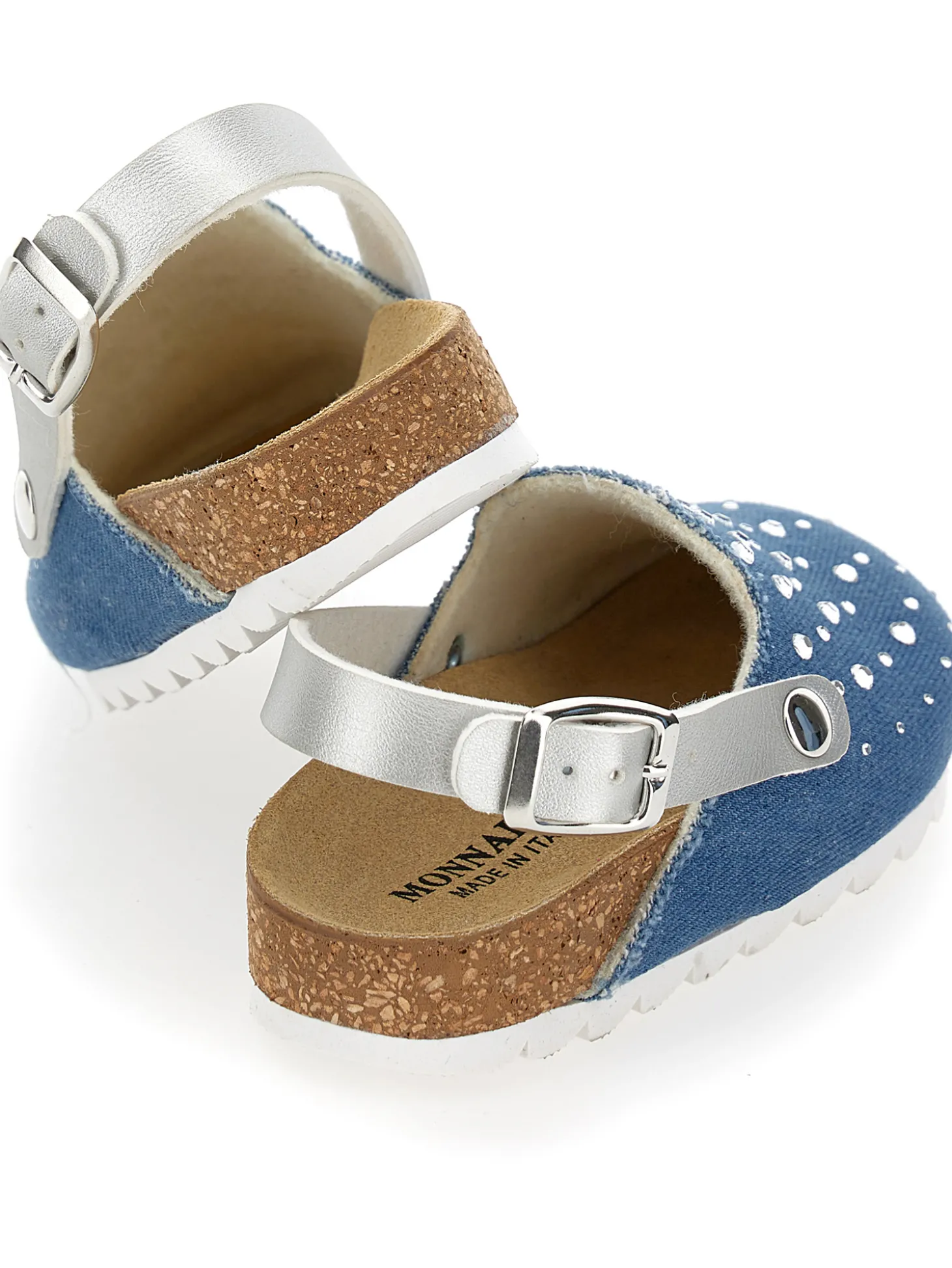 Sabot jeans con strass