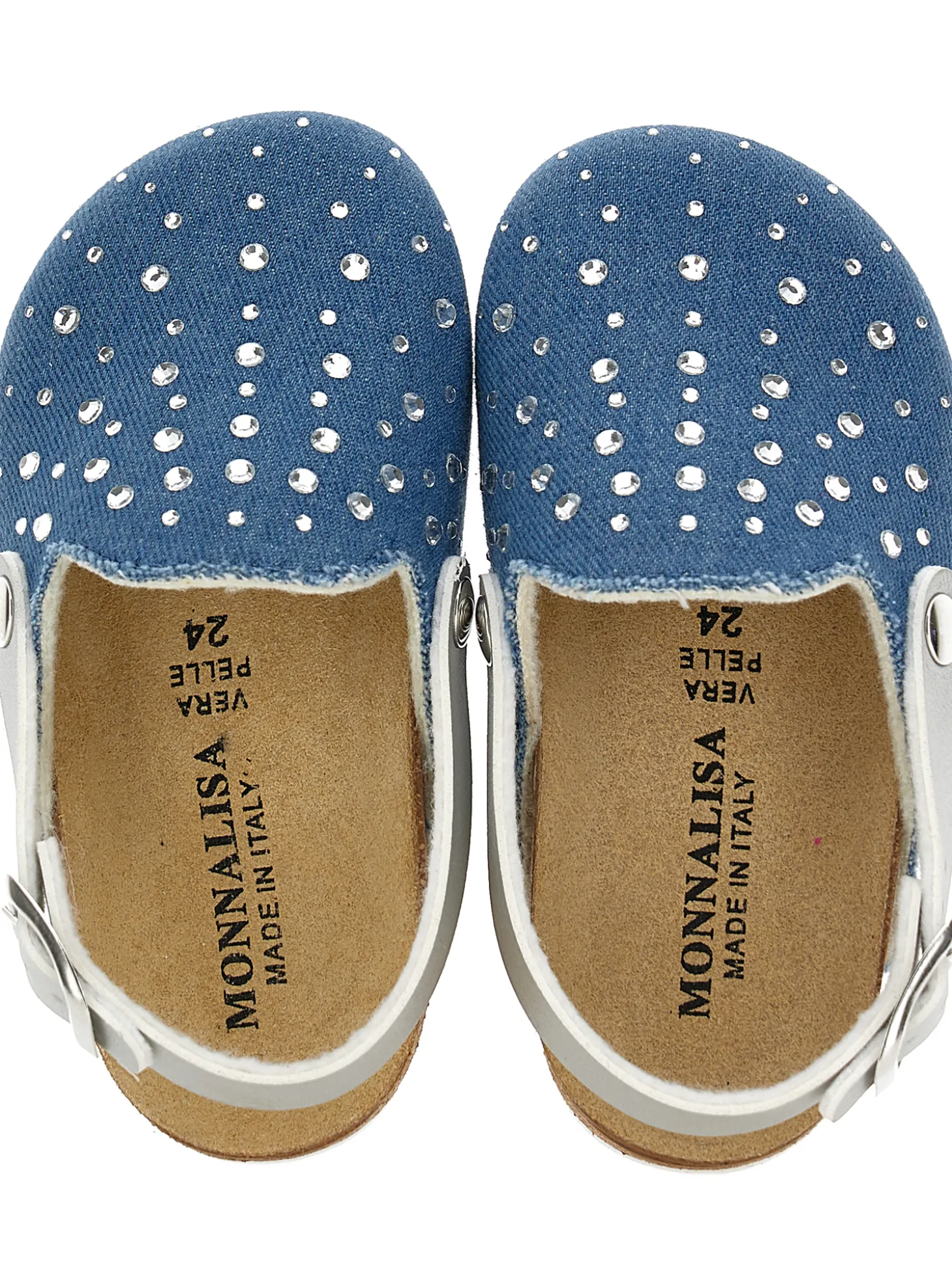 Sabot jeans con strass