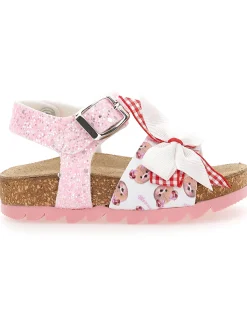 Sandaletti glitter con fiocchetti