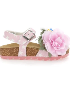 Sandali con fiori applicati