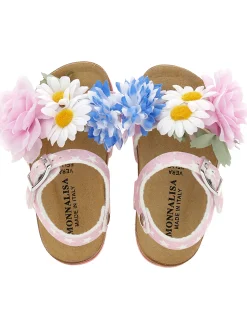 Sandali con fiori applicati