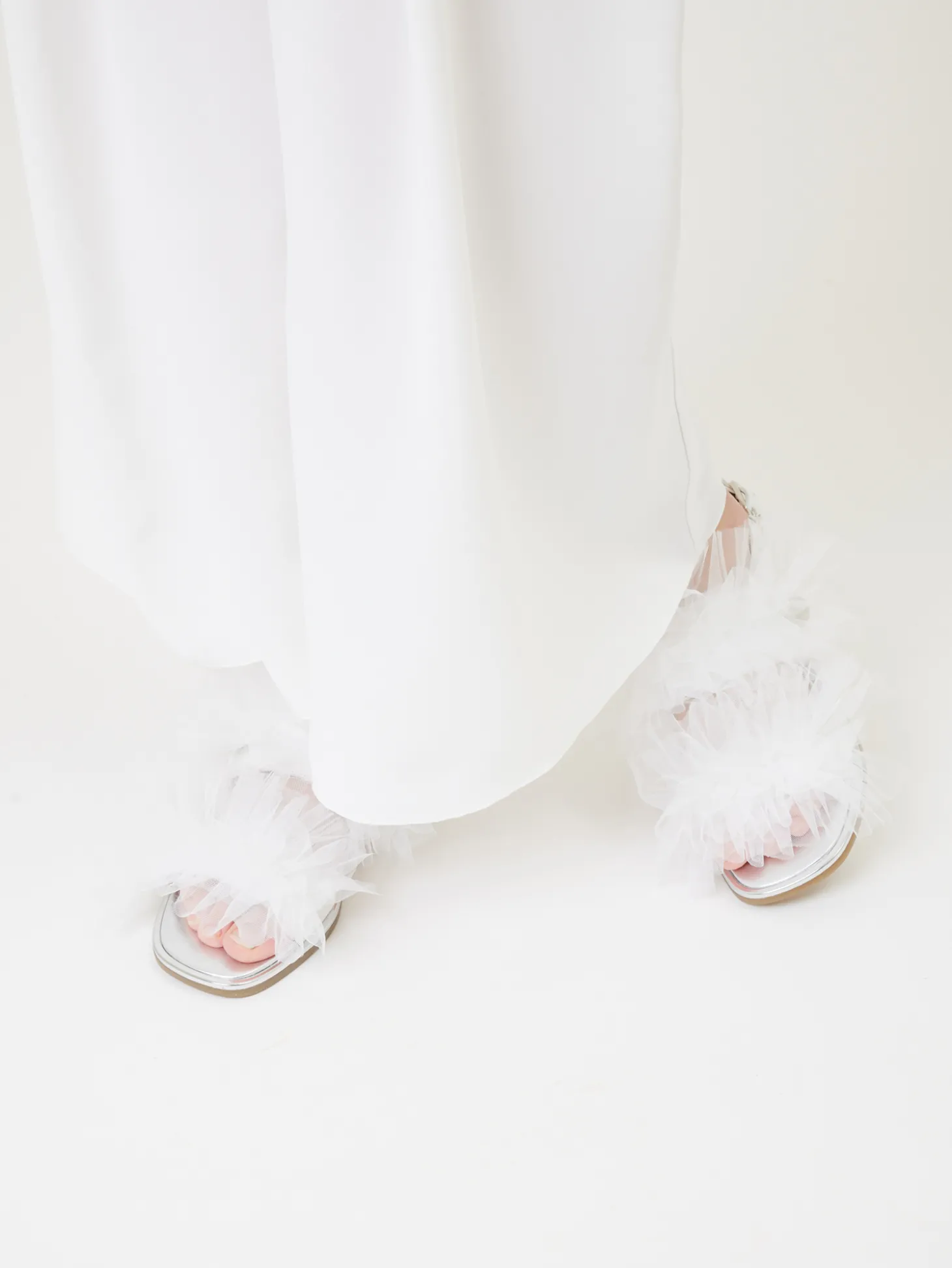 Sandali con rouche tulle