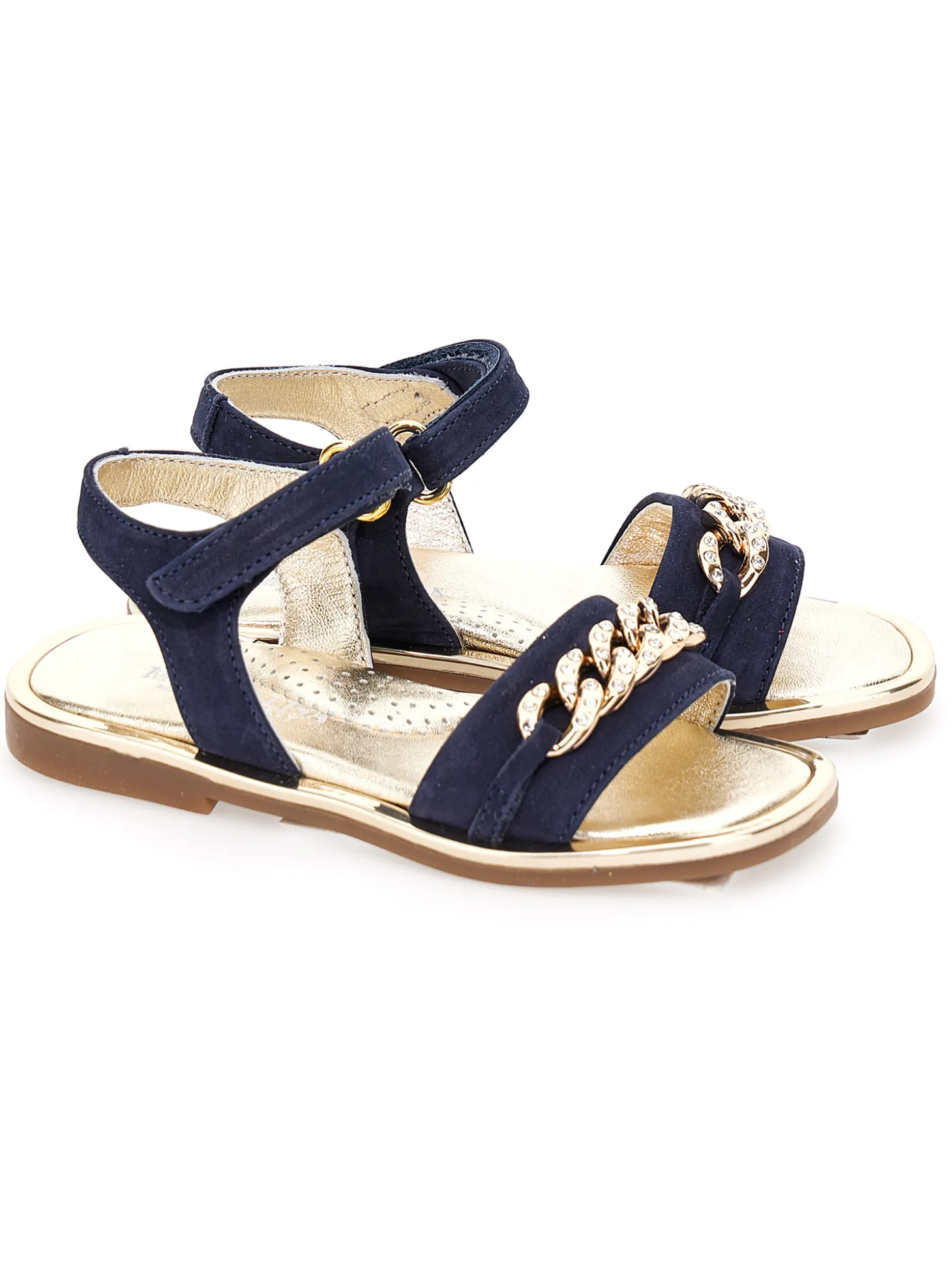 Sandali nappa con catena strass