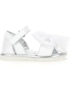 Sandali pelle con fiocchi tulle