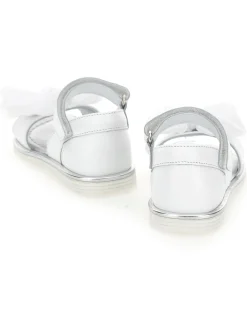 Sandali pelle con fiocchi tulle