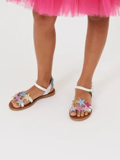 Sandali pelle con stelle glitter