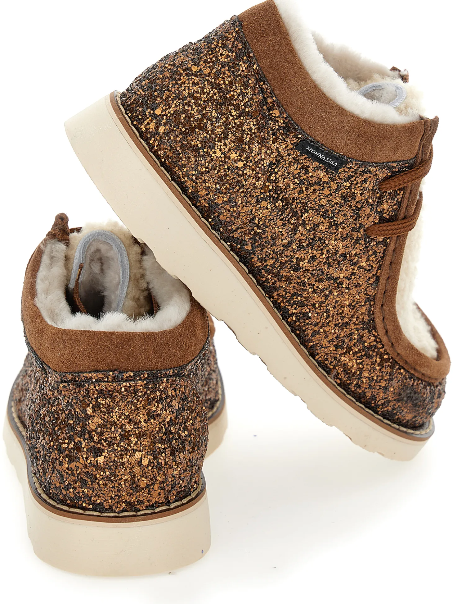 Scarpe allacciate strass montone
