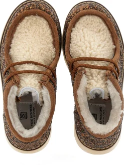 Scarpe allacciate strass montone