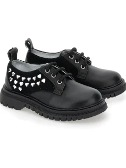 Scarpe pelle stringata con borchiette