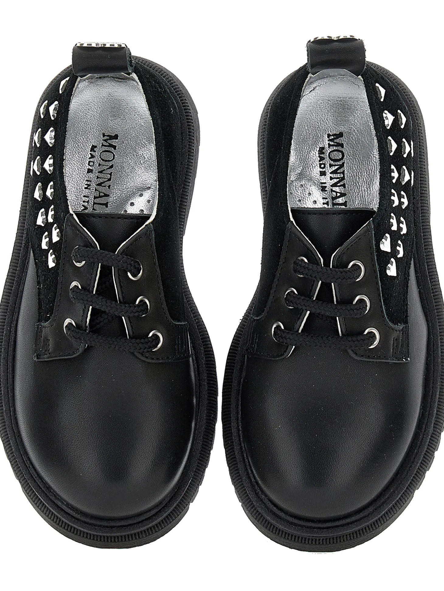 Scarpe pelle stringata con borchiette