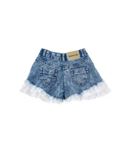 Short cinquetasche strass