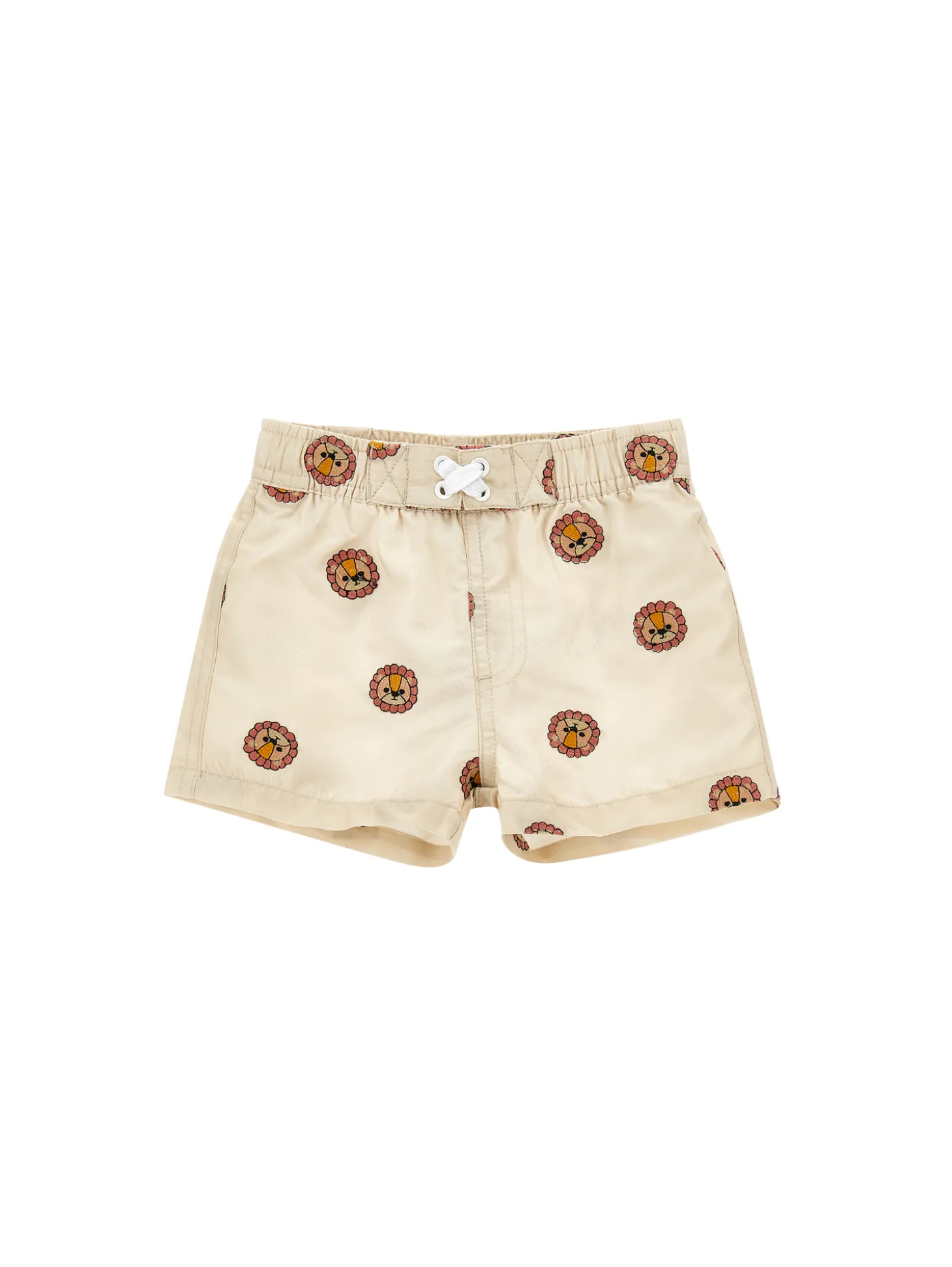 Shorts beach con dettaglio ricamo leone