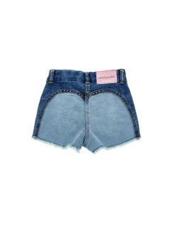 Shorts denim felpa ricamati