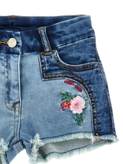 Shorts denim felpa ricamati