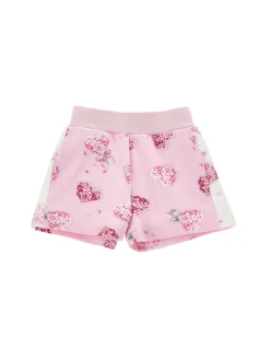 Shorts felpa con fiori