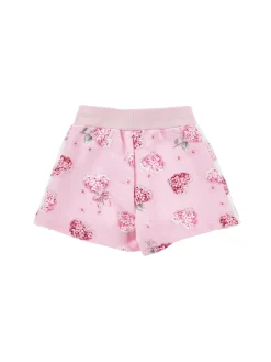 Shorts felpa con fiori