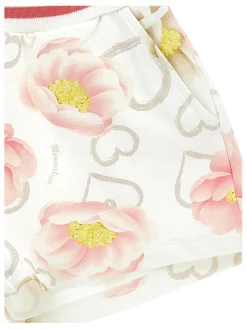 Shorts felpa stampa anemoni