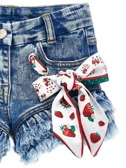 Shorts jeans con foulard