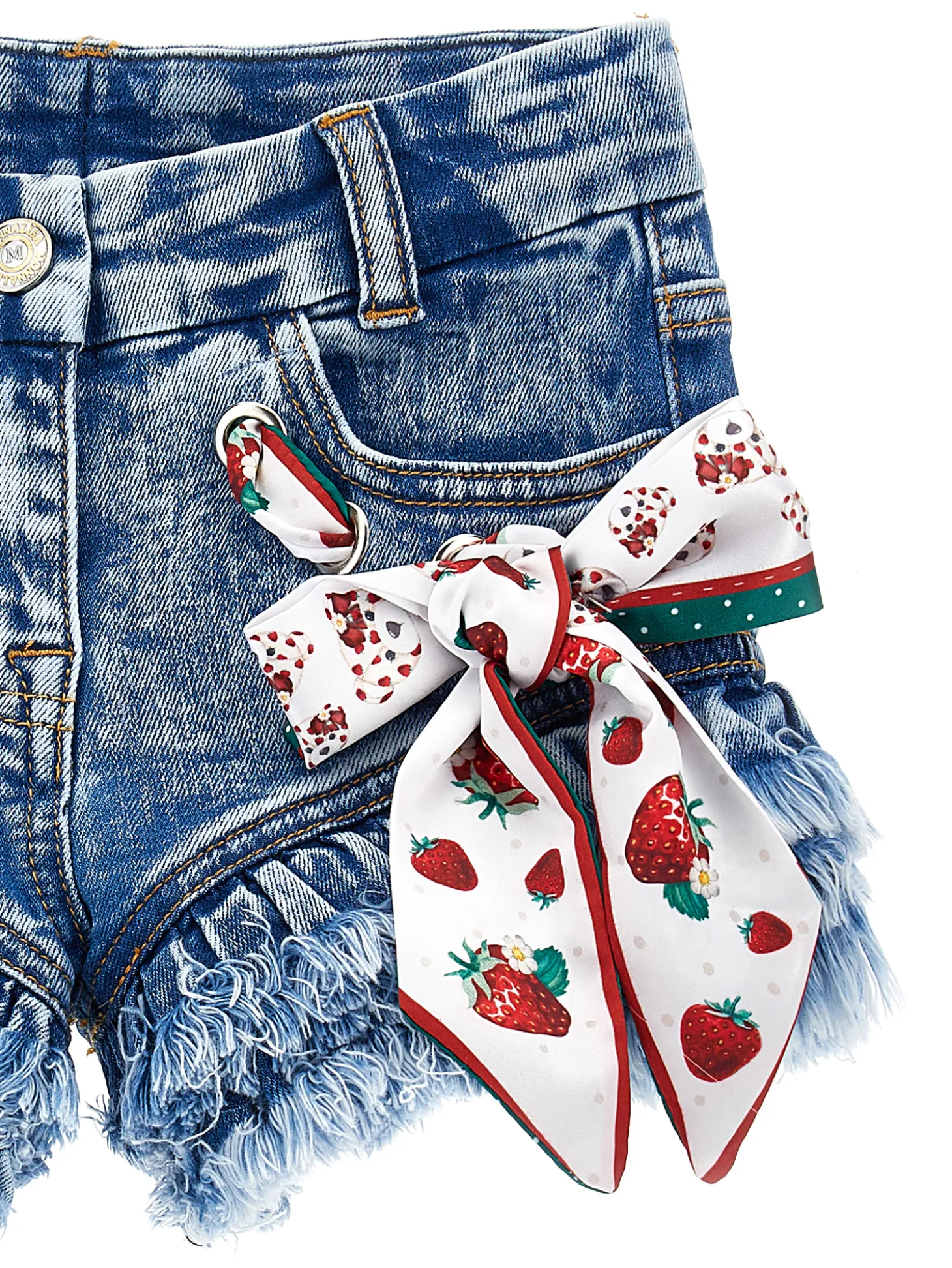 Shorts jeans con foulard