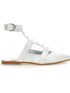 Slingback pelle con perle