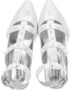 Slingback pelle con perle