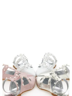 Slingback pelle con perle