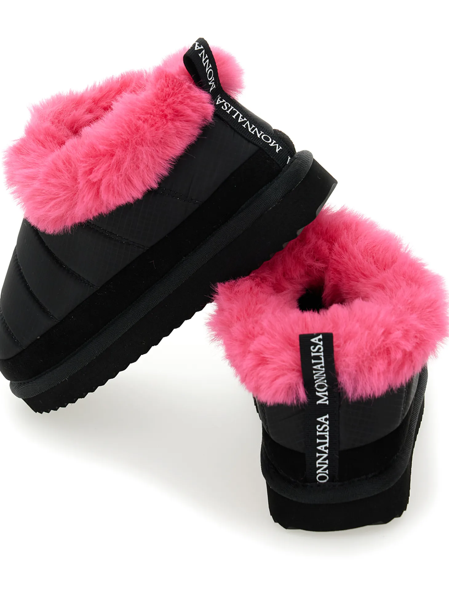 Slip on tessuto tecnico e peluche