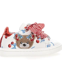 Sneakers ciliegie con orsetto