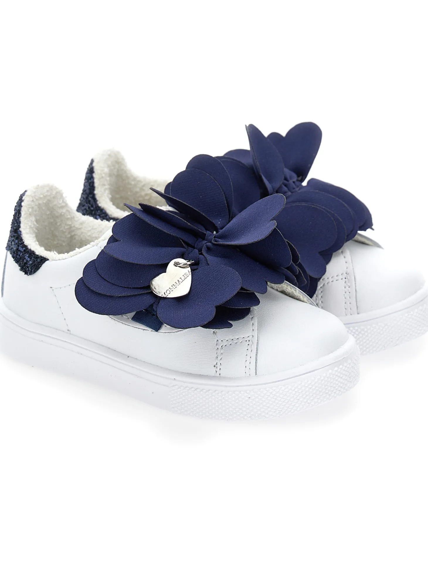 Sneakers con petali in tessuto