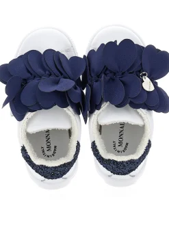 Sneakers con petali in tessuto