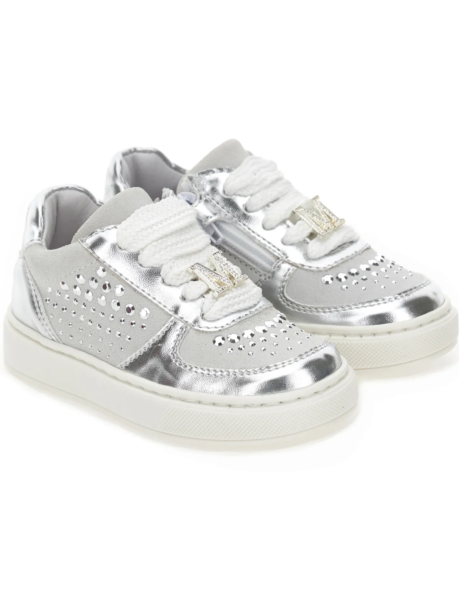 Sneakers lamina e strass