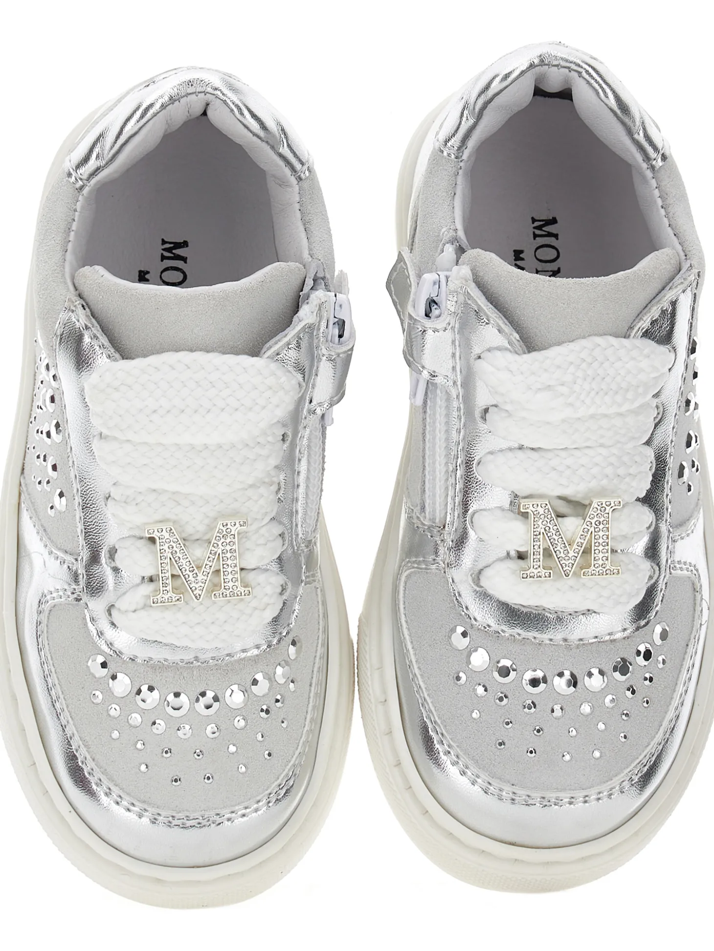 Sneakers lamina e strass