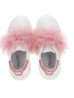 Sneakers nappa e tulle