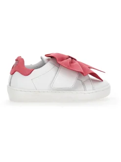 Sneakers pelle con fiocco