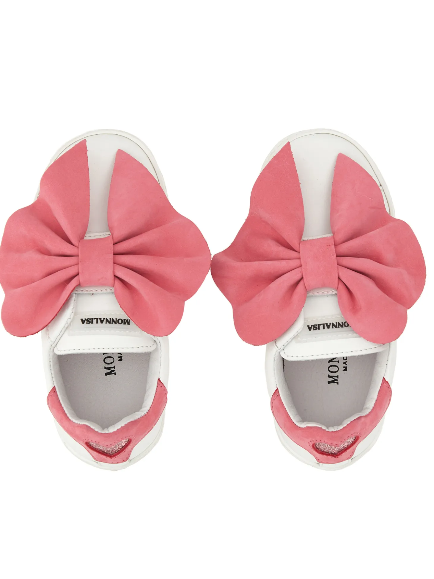 Sneakers pelle con fiocco