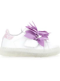 Sneakers pelle con petali