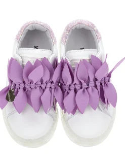 Sneakers pelle con petali