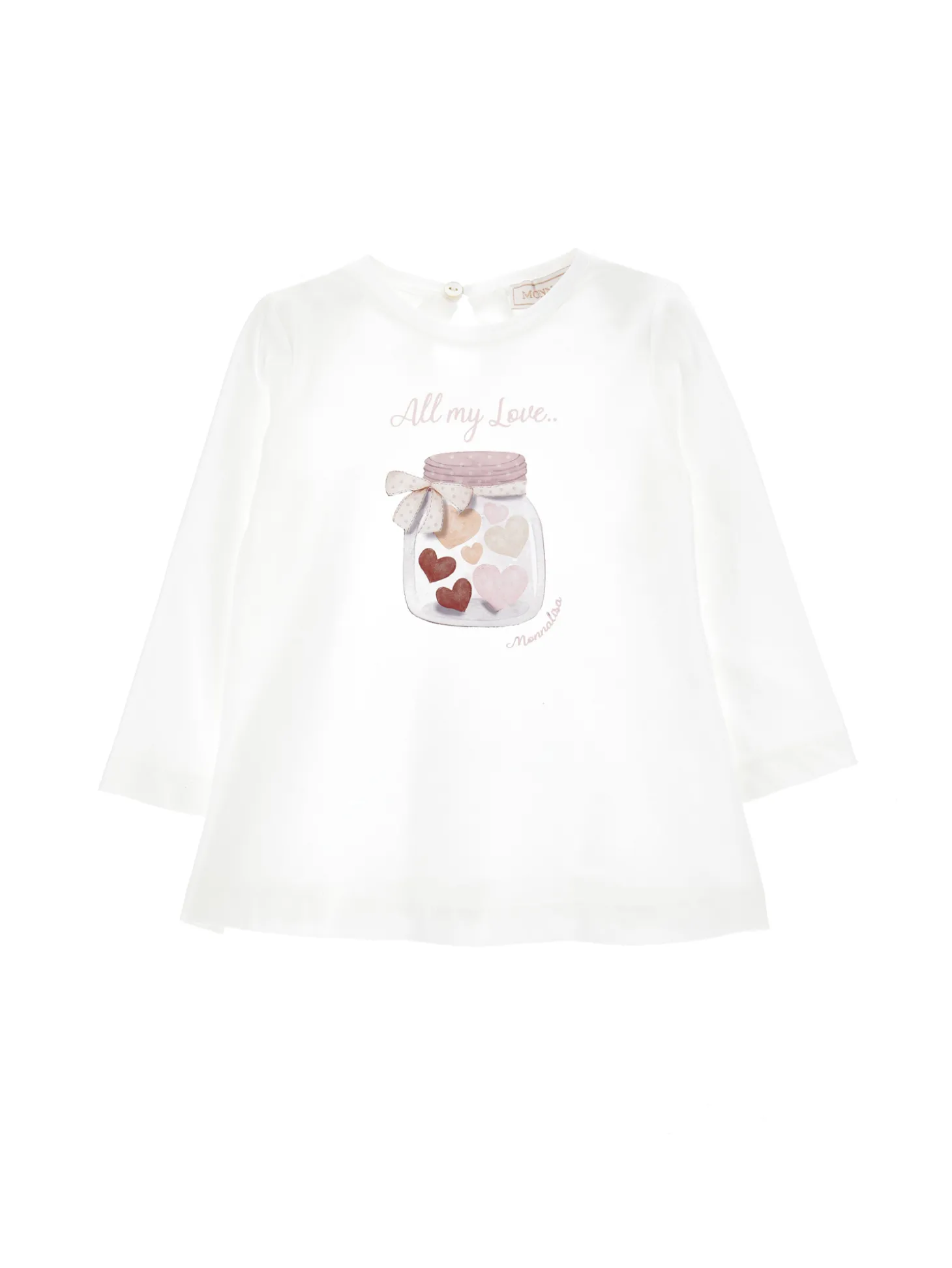 T shirt jersey stampa cuori in barattolo