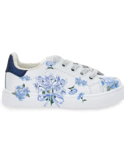Tennis stampa fiori e glitter