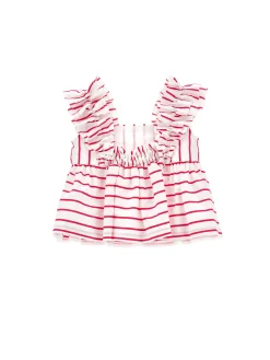 Top cotone con rouches