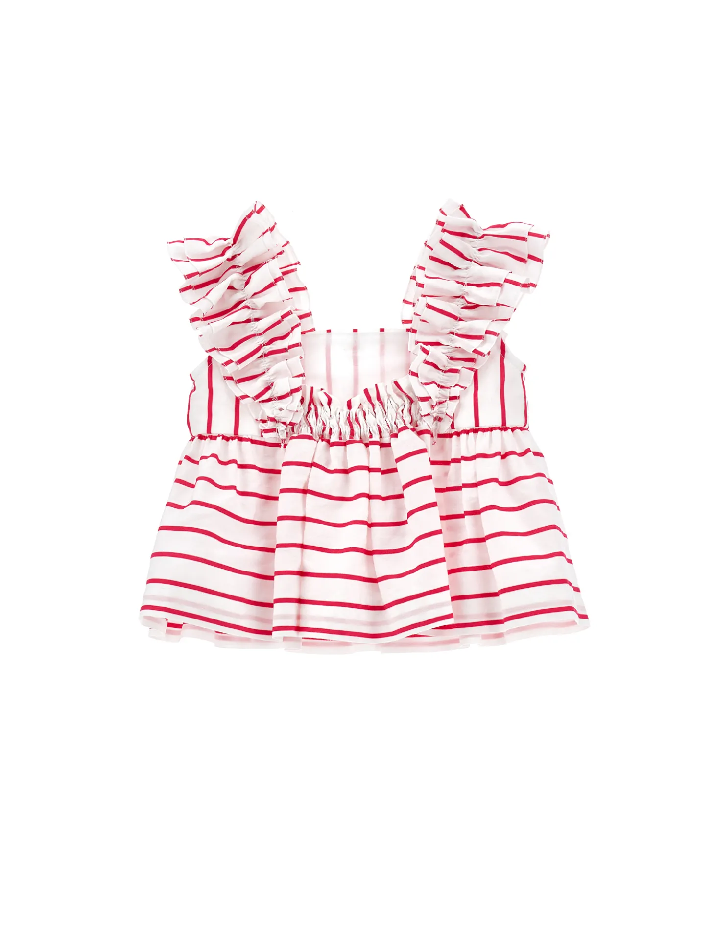 Top cotone con rouches
