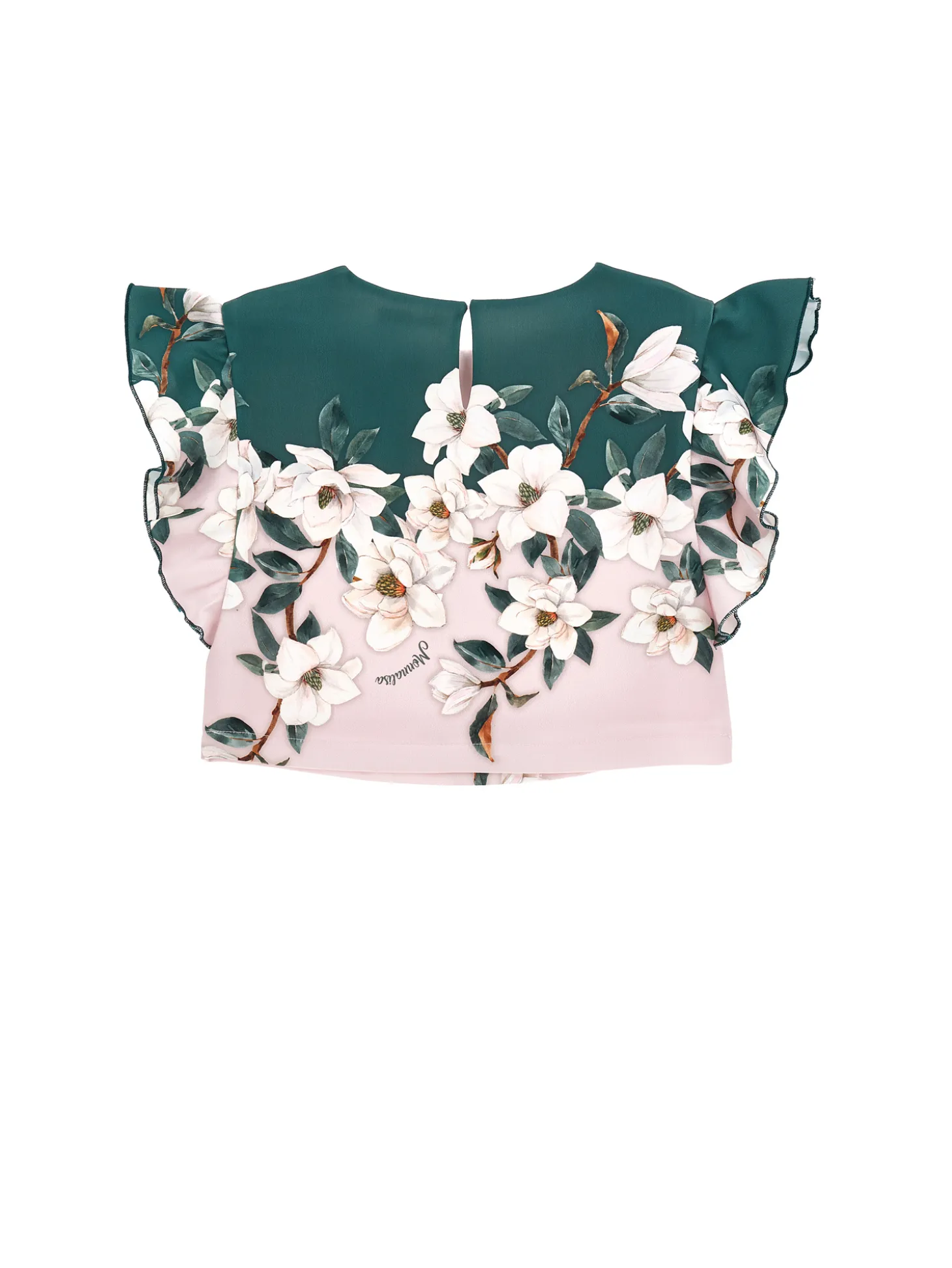 Top cropped stampa magnolie