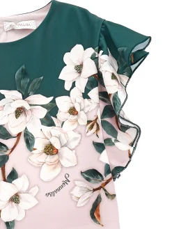 Top cropped stampa magnolie