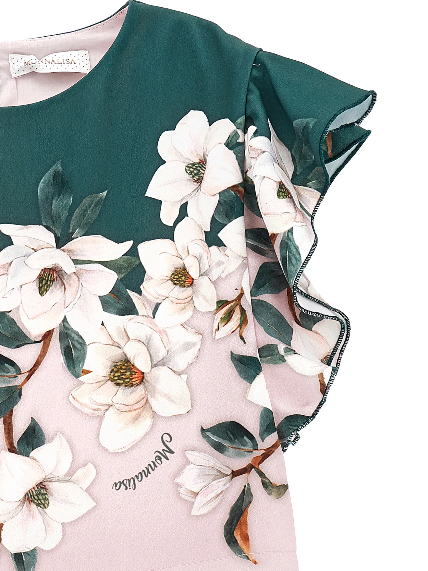 Top cropped stampa magnolie