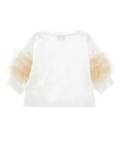 Top jersey strass e tulle