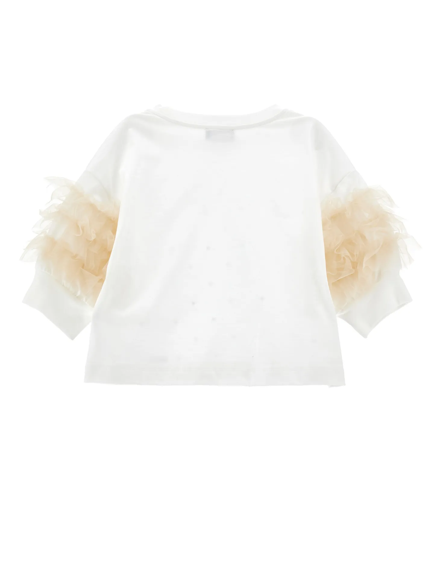 Top jersey strass e tulle