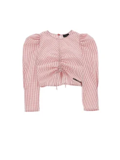 Top popeline increspalo maniche lunghe