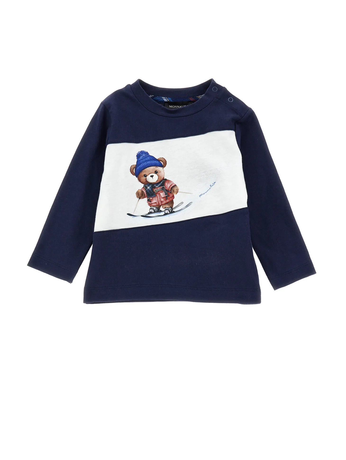 T-shirt bicolor con orsetto