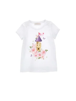 T-shirt castello con strass